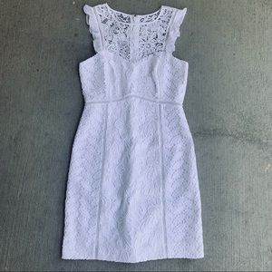 NEW Lilly Pulitzer Maya Dress White Lace 4 Butterfly Sleeves Shift Fitted